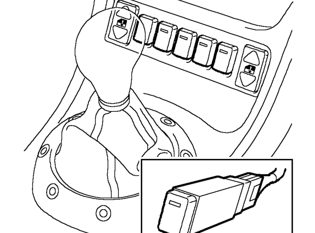 Control switch - 2000my on – Remove console closing panel. See BODY, Interior trim components.