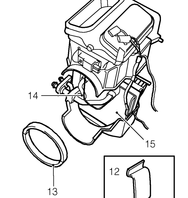 Remove 3 screws securing recirculation servo to casing and position aside.