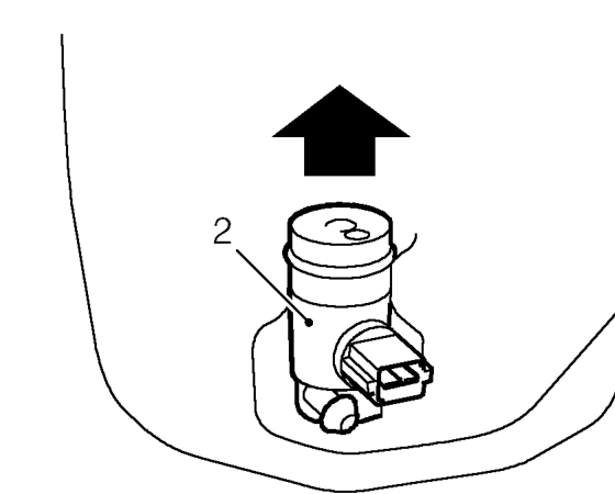 Washer pump – Remove reservoir and pump. See this section.