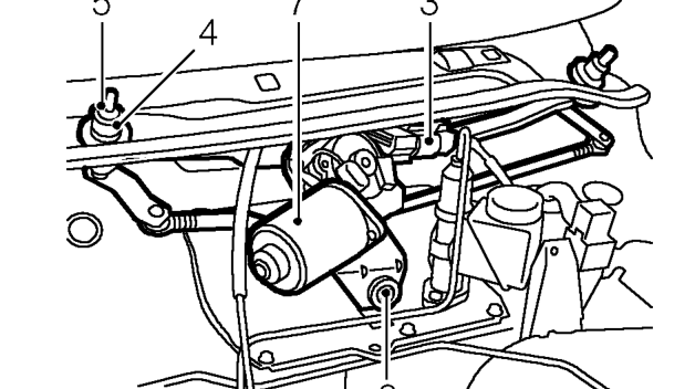 Wiper motor and linkage – Remove underbonnet closing panel. See BODY, Exterior fittings.