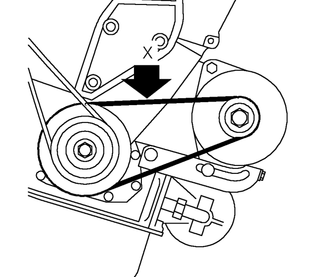 Alternator drive belt - non air conditioning - adjust – Check condition of alternator drive belt. Renew a belt that shows signs of wear or splitti