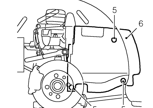 Alternator - non air conditioning – Remove road wheel(s).