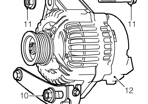Alternator - non air conditioning – Disconnect cables from alternator.