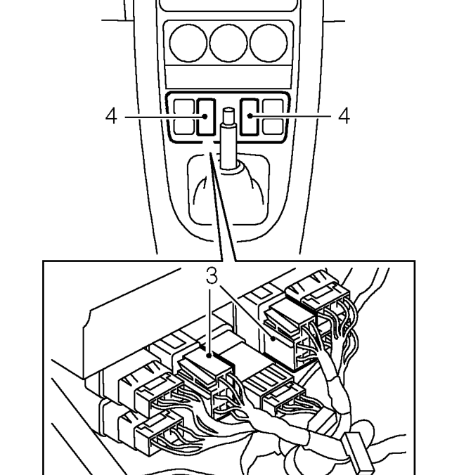 Electric window switch - up to 2000my – Release switch panel from centre console.