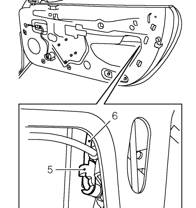 Central door locking motor and latch – Carefully peel back corner of plastic sheet to allow access to door latch.