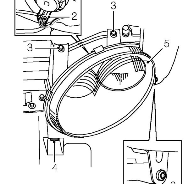Headlamp assembly – Remove front bumper valance, See BODY, Exterior fittings.