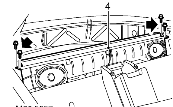 Subwoofer assembly - 2000my on – Release finisher from fixings and slide downwards for access to subwoofer assembly.