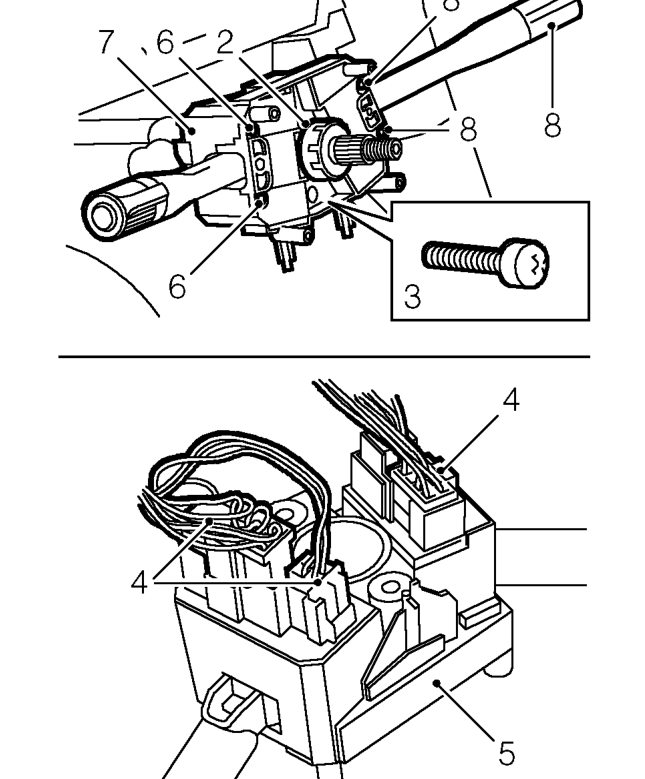 Steering column switch pack – Remove rotary coupler. See RESTRAINT SYSTEMS, Repairs.