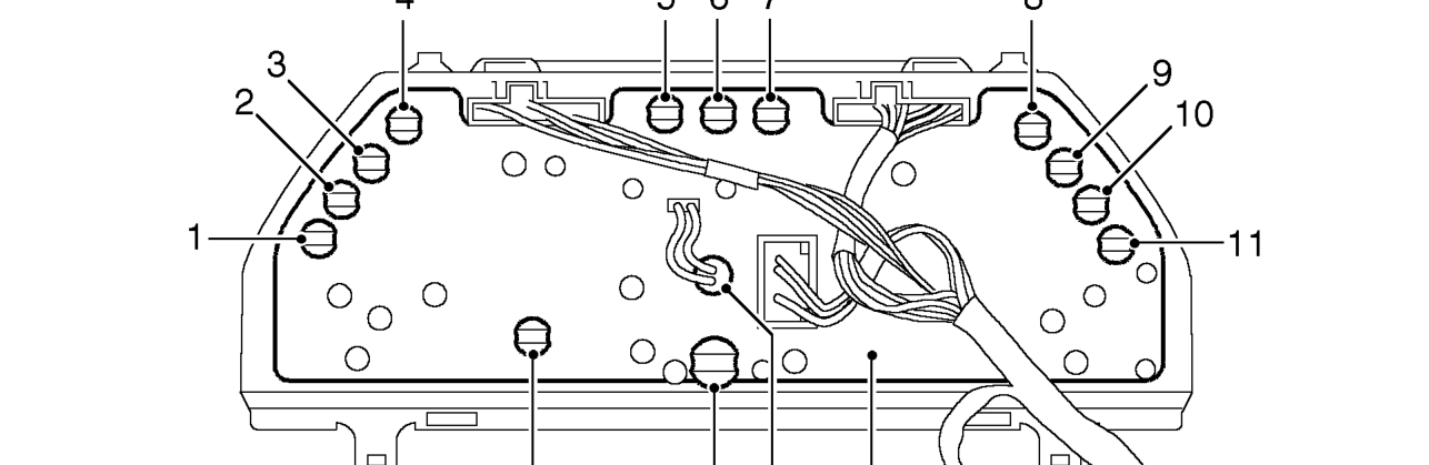 Instrument pack components - rear view (from 2000my)