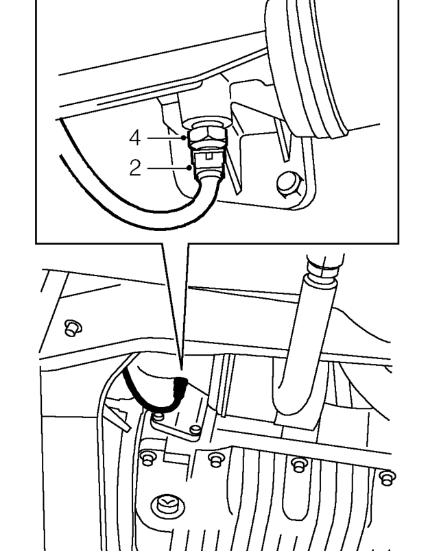 Engine oil temperature gauge sensor – Raise rear of vehicle.