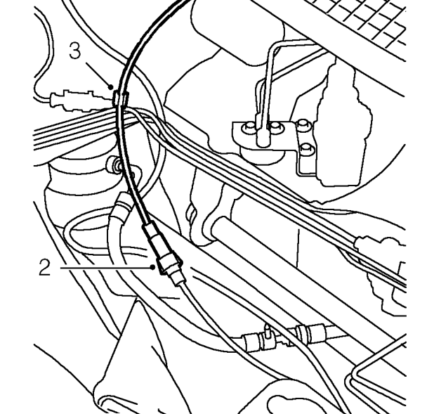 Speedometer cable - upper - up to 2000my – Remove underbonnet closing panel. See BODY, Exterior fittings.