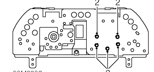 Tachometer - up to 2000my – Remove instrument pack window. See this section.