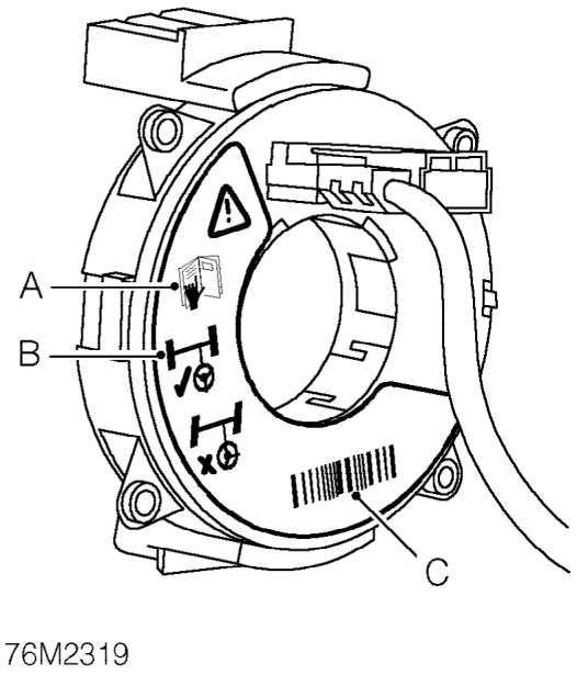 Rotary coupler – Refer to the Owner’s Handbook for information on the airbag system