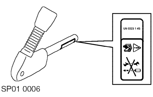 Front seat belt pre-tensioners – A - MG Rover Part Number / Bar code - The code number must be quoted when ordering a repla