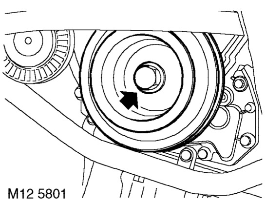 Pulley - crankshaft - vvc models – Lock crankshaft using tool 1742 .