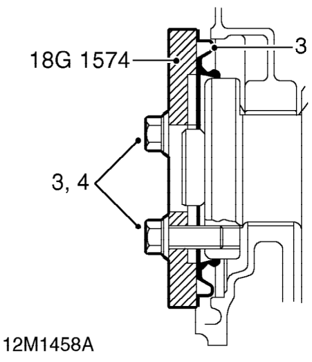 Apply a continuous bead of sealant, Part No. GAC 8000 to replacement oil seal as shown.