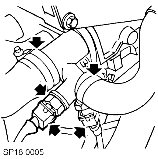 Remove 5 nuts securing exhaust manifold to cylinder head, release exhaust manifold from st