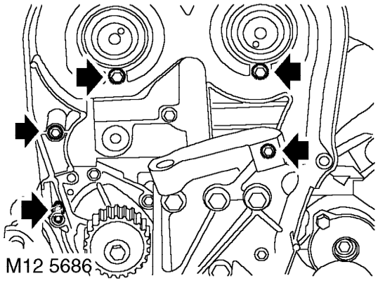Gasket - cylinder head - em-cvt models – Remove camshaft gears.
