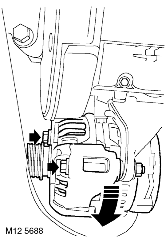 Gasket - cylinder head - em-cvt models – Remove nut securing alternator lead and release lead, disconnect alternator multiplug.