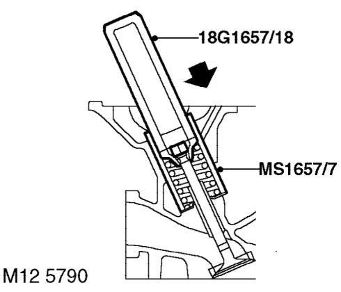 Valve stem oil seal – Remove hydraulic tappet from each exhaust valve.