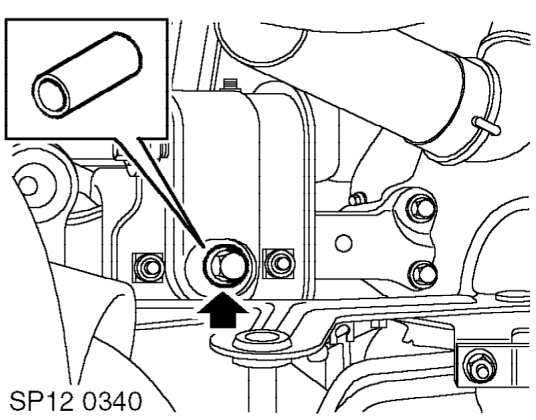 Mounting bracket - lh - manual gearbox models – Fit wooden block to jack and position jack to support gearbox.