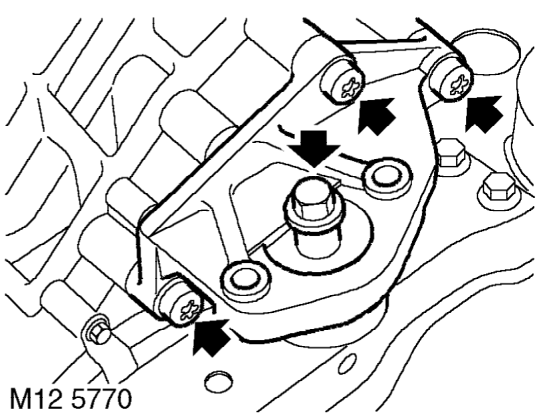Mounting bracket - lh - stepspeed (em-cvt) models – Fit wooden block to jack and position jack to support gearbox.
