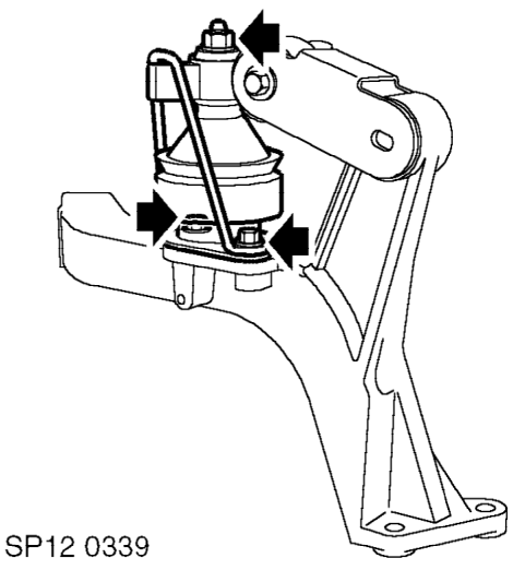 Raise engine on jack sufficiently and manoeuvre RH buttress and engine mount assembly from
