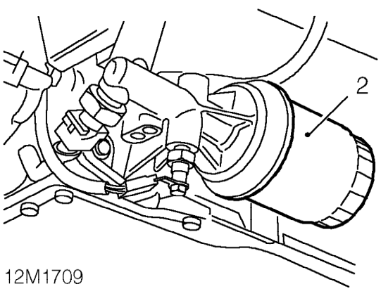 Oil filter – Raise rear of vehicle.