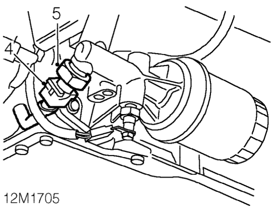 Switch - oil pressure – Position container below engine oil filter to collect spillage.