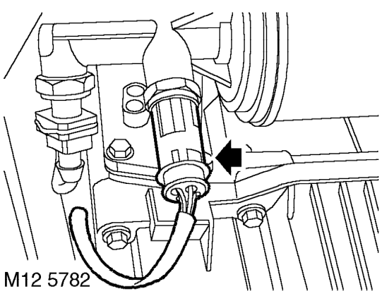 Sensor - oil temperature – Raise rear of vehicle.