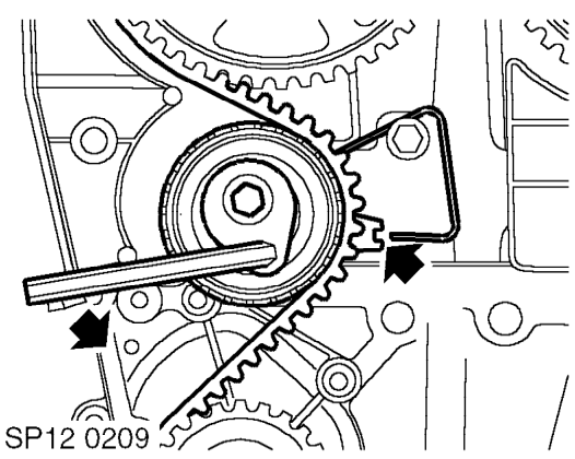 Remove camshaft gear alignment tool.