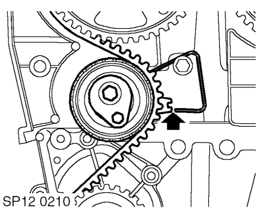 Use a 6mm Allen key to rotate tensioning lever in an anti-clockwise direction and align po