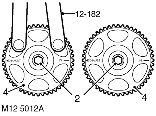 Camshaft timing belt gear – Remove and discard camshaft timing belt. See this section.