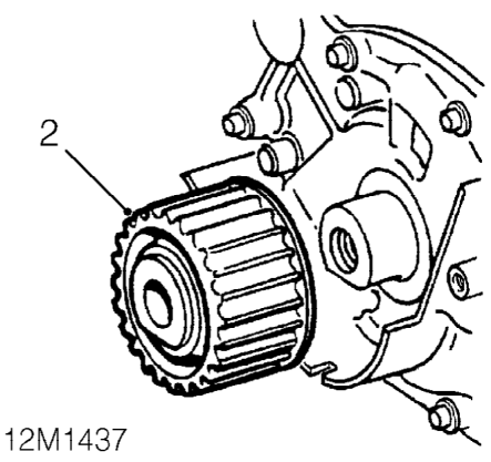 Crankshaft timing belt gear – Remove and discard camshaft timing belt. See this section.