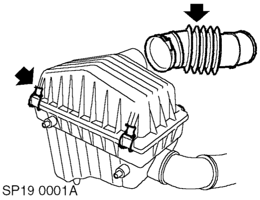 Element - air cleaner – Remove LH cross bracing.