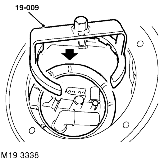 Noting fitted position, release fuel feed and return hoses from pump.