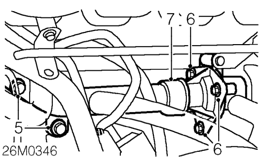 Thermostat - vvc – Remove 2 bolts securing expansion tank and position tank aside.