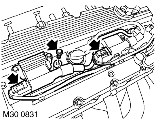Manifold - inlet - mpi – Remove 3 bolts securing coil cover and remove coil cover.