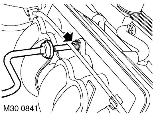 Release clip securing dipstick/filler tube to pipe and remove tube.