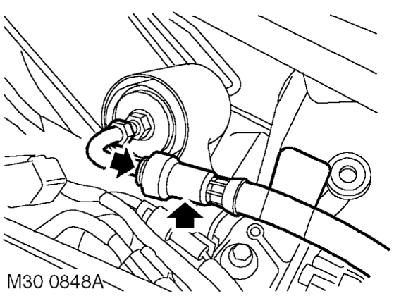 Position absorbent cloth to collect any fuel spillage.
