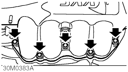 Remove 4 bolts securing throttle housing to inlet manifold chamber. Position multiplug bra