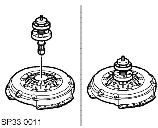 Position drive plate to pressure plate with ’GEARBOX SIDE’ facing towards gearbox.