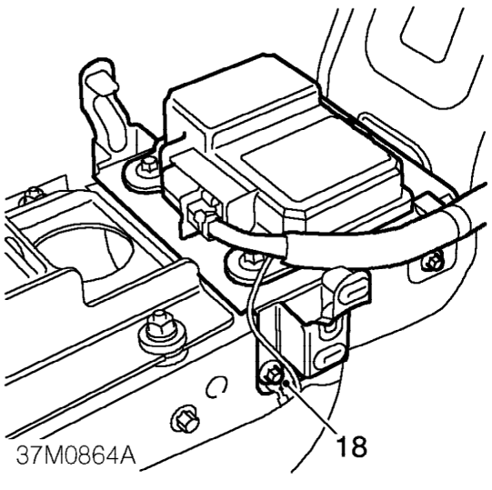 Remove front console. See BODY, Interior trim components.