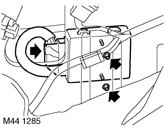 Gearbox interface unit (giu) – Remove clip securing LH side of luggage compartment trim and release trim for access to GI
