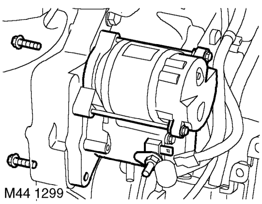 Remove bolt securing flywheel cover to gearbox and remove cover.