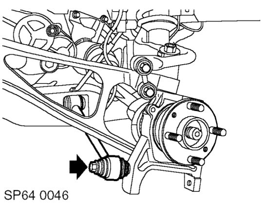 Shaft with both joints – Using tool 18G-1584, release track control arm ball joint from rear hub.