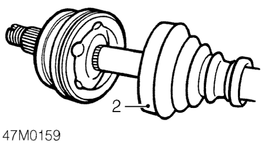 Drive shaft outer gaiter – Remove drive shaft outer joint. See this section.