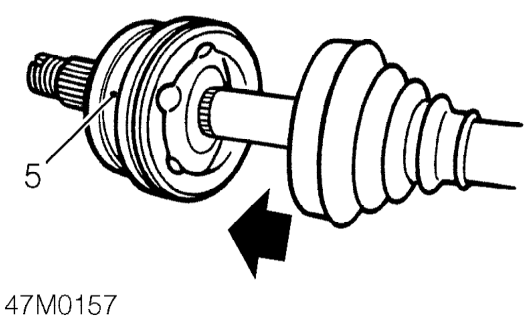 Drive shaft outer joint – Slide gaiter along shaft to gain access to outer joint.