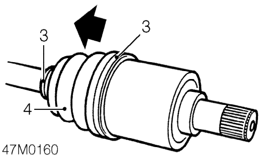 Drive shaft inner gaiter – Slide outer gaiter off shaft.
