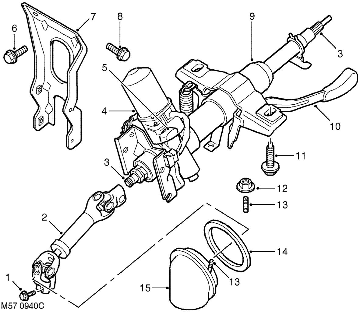 Steering column (with electrical pas)